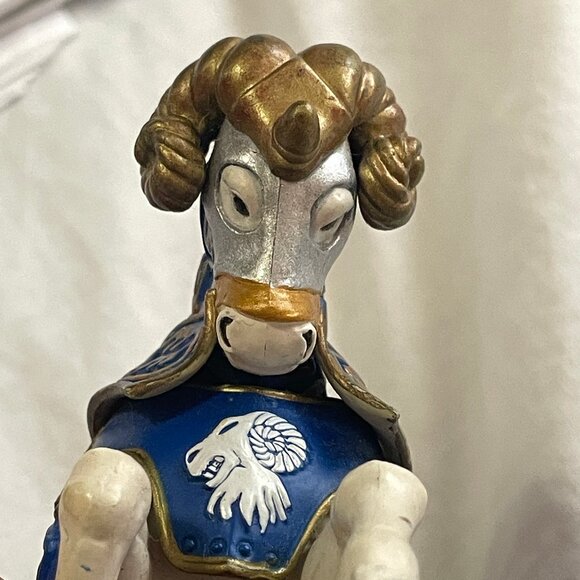 Papo Medieval World of Knights Horse w/ Ram Blue Ram Crest Fantasy Figure 2007 - Picture 16 of 16